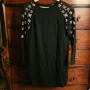 H&M Jeweled Sleeve Mini Dress sz 2